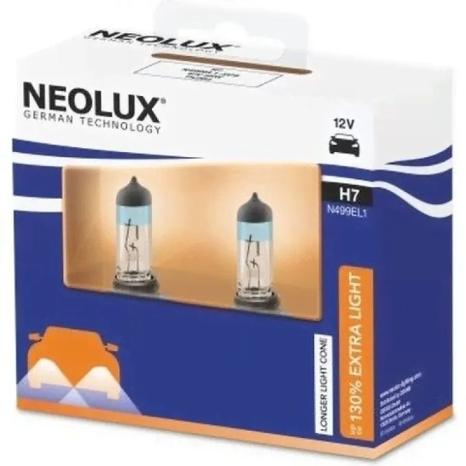 Автолампы NEOLUX H7 +130% Extra Light N499EL1-2SCB (2 шт) 4052899540514-1