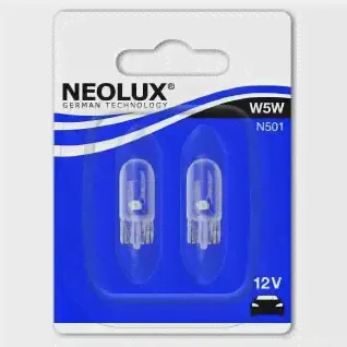 Лампа W5W W2.1X9.5D 5 Вт 12 В NEOLUX W 5W BQUWV 3820372 N50102B-1