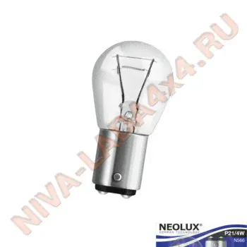 Лампа P21/4W NeoLux 21+4W N566 двухконтактная со смещенным фиксатором